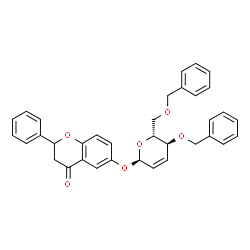ChemSpider 2D Image | 4-Oxo-2-phenyl-3,4-dihydro-2H-chromen-6-yl 4,6-di-O-benzyl-2,3-dideoxy-alpha-D-erythro-hex-2-enopyranoside | C35H32O6