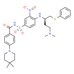 ChemSpider 2D Image | N-(4-{[(2R)-4-(dimethylamino)-1-(phenylsulfanyl)butan-2-yl]amino}-3-nitrobenzenesulfonyl)-4-(4,4-dimethylpiperidin-1-yl)benzamide | C32H41N5O5S2
