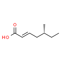 ChemSpider 2D Image | (2E,5R)-5-Methyl-2-heptenoic acid | C8H14O2