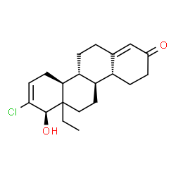 ChemSpider 2D Image | (4aR,4bS,7R,10aS,10bR)-8-Chloro-6a-ethyl-7-hydroxy-4,4a,4b,5,6,6a,7,10,10a,10b,11,12-dodecahydro-2(3H)-chrysenone | C20H27ClO2