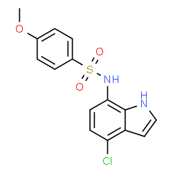 ChemSpider 2D Image | N-(4-Chloro-1H-indol-7-yl)-4-methoxybenzenesulfonamide | C15H13ClN2O3S