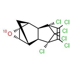 ChemSpider 2D Image | (1R,2S,3S,6R,7R,8S,9R,11S)-3,4,5,6,13,13-Hexachloro(~18~O)-10-oxapentacyclo[6.3.1.1~3,6~.0~2,7~.0~9,11~]tridec-4-ene | C12H8Cl618O