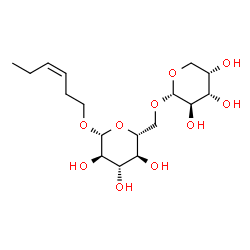 ChemSpider 2D Image | (3Z)-3-Hexen-1-yl 6-O-alpha-L-arabinopyranosyl-beta-D-glucopyranoside | C17H30O10