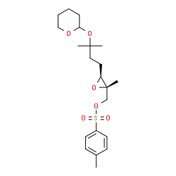 ChemSpider 2D Image | {(2S,3S)-2-Methyl-3-[3-methyl-3-(tetrahydro-2H-pyran-2-yloxy)butyl]-2-oxiranyl}methyl 4-methylbenzenesulfonate | C21H32O6S