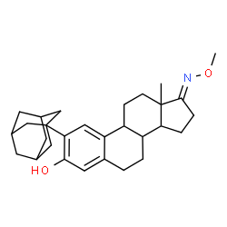 ChemSpider 2D Image | (17E)-2-(Adamantan-1-yl)-17-(methoxyimino)estra-1(10),2,4-trien-3-ol | C29H39NO2