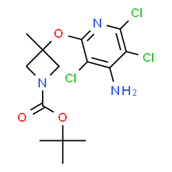 ChemSpider 2D Image | 2-Methyl-2-propanyl 3-[(4-amino-3,5,6-trichloro-2-pyridinyl)oxy]-3-methyl-1-azetidinecarboxylate | C14H18Cl3N3O3
