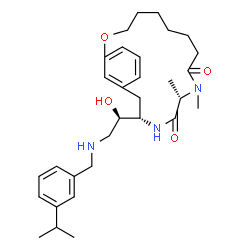 ChemSpider 2D Image | (11S,14S)-14-{(1R)-1-Hydroxy-2-[(3-isopropylbenzyl)amino]ethyl}-10,11-dimethyl-2-oxa-10,13-diazabicyclo[14.3.1]icosa-1(20),16,18-triene-9,12-dione | C31H45N3O4