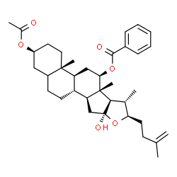 ChemSpider 2D Image | (3beta,12beta,22R)-3-Acetoxy-16-hydroxyfurost-25-en-12-yl benzoate | C36H50O6