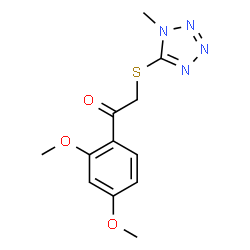 ChemSpider 2D Image | 1-(2,4-Dimethoxy-phenyl)-2-(1-methyl-1H-tetrazol-5-ylsulfanyl)-ethanone | C12H14N4O3S