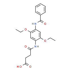 ChemSpider 2D Image | 4-[(4-benzamido-2,5-diethoxy-phenyl)amino]-4-oxo-butanoic acid | C21H24N2O6