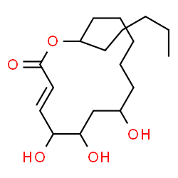 ChemSpider 2D Image | (3E)-5,6,8-Trihydroxy-14-pentyloxacyclotetradec-3-en-2-one | C18H32O5