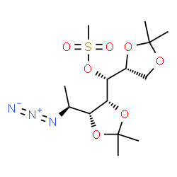 ChemSpider 2D Image | (R)-{(4R,5R)-5-[(1S)-1-Azidoethyl]-2,2-dimethyl-1,3-dioxolan-4-yl}[(4R)-2,2-dimethyl-1,3-dioxolan-4-yl]methyl methanesulfonate | C14H25N3O7S