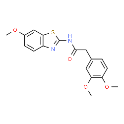 ChemSpider 2D Image | 2-(3,4-Dimethoxyphenyl)-N-(6-methoxy-1,3-benzothiazol-2-yl)acetamide | C18H18N2O4S