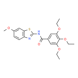ChemSpider 2D Image | 3,4,5-Triethoxy-N-(6-methoxy-1,3-benzothiazol-2-yl)benzamide | C21H24N2O5S