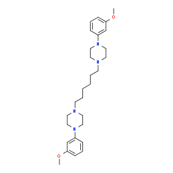 ChemSpider 2D Image | 1,1'-(1,6-Hexanediyl)bis[4-(3-methoxyphenyl)piperazine] | C28H42N4O2