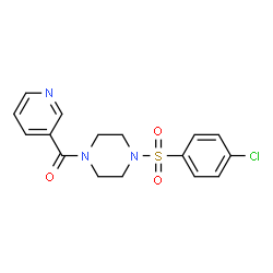 ChemSpider 2D Image | {4-[(4-Chlorophenyl)sulfonyl]-1-piperazinyl}(3-pyridinyl)methanone | C16H16ClN3O3S
