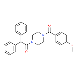 ChemSpider 2D Image | 1-[4-(4-Methoxybenzoyl)-1-piperazinyl]-2,2-diphenylethanone | C26H26N2O3