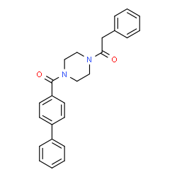 ChemSpider 2D Image | 1-[4-(4-Biphenylylcarbonyl)-1-piperazinyl]-2-phenylethanone | C25H24N2O2