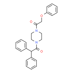 ChemSpider 2D Image | 1-[4-(Phenoxyacetyl)-1-piperazinyl]-2,2-diphenylethanone | C26H26N2O3