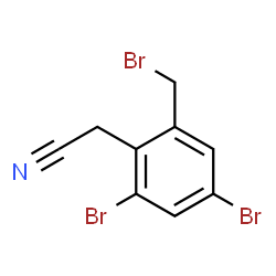 ChemSpider 2D Image | [2,4-Dibromo-6-(bromomethyl)phenyl]acetonitrile | C9H6Br3N