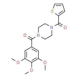 ChemSpider 2D Image | 2-Thienyl[4-(3,4,5-trimethoxybenzoyl)-1-piperazinyl]methanone | C19H22N2O5S
