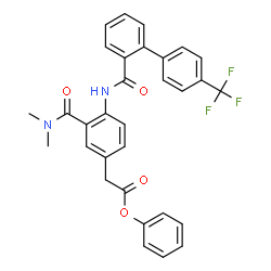ChemSpider 2D Image | Phenyl [3-(dimethylcarbamoyl)-4-({[4'-(trifluoromethyl)-2-biphenylyl]carbonyl}amino)phenyl]acetate | C31H25F3N2O4