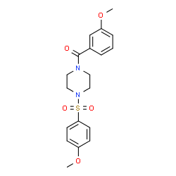 ChemSpider 2D Image | 1-(3-METHOXYBENZOYL)-4-(4-METHOXYBENZENESULFONYL)PIPERAZINE | C19H22N2O5S