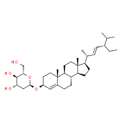 ChemSpider 2D Image | (3beta,22E)-Stigmasta-4,22-dien-3-yl 2-deoxy-alpha-L-arabino-hexopyranoside | C35H58O5