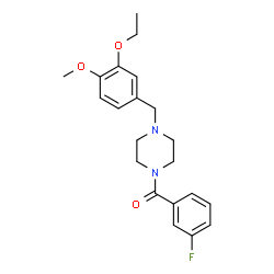 ChemSpider 2D Image | [4-(3-Ethoxy-4-methoxybenzyl)-1-piperazinyl](3-fluorophenyl)methanone | C21H25FN2O3