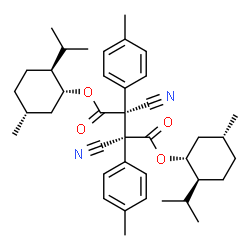 ChemSpider 2D Image | Bis[(1R,2S,5R)-2-isopropyl-5-methylcyclohexyl] (2S,3S)-2,3-dicyano-2,3-bis(4-methylphenyl)succinate | C40H52N2O4