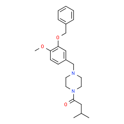 ChemSpider 2D Image | 1-{4-[3-(Benzyloxy)-4-methoxybenzyl]-1-piperazinyl}-3-methyl-1-butanone | C24H32N2O3