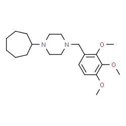 ChemSpider 2D Image | 1-Cycloheptyl-4-(2,3,4-trimethoxybenzyl)piperazine | C21H34N2O3