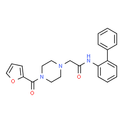 ChemSpider 2D Image | N-(2-Biphenylyl)-2-[4-(2-furoyl)-1-piperazinyl]acetamide | C23H23N3O3