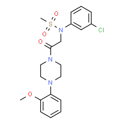 ChemSpider 2D Image | N-(3-Chlorophenyl)-N-{2-[4-(2-methoxyphenyl)-1-piperazinyl]-2-oxoethyl}methanesulfonamide | C20H24ClN3O4S