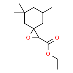 ChemSpider 2D Image | Ethyl 5,5,7-trimethyl-1-oxaspiro(2.5)octane-2-carboxylate | C13H22O3