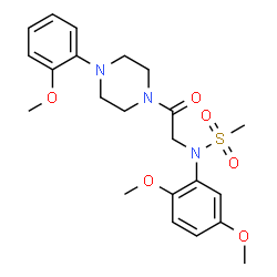 ChemSpider 2D Image | N-(2,5-Dimethoxyphenyl)-N-{2-[4-(2-methoxyphenyl)-1-piperazinyl]-2-oxoethyl}methanesulfonamide | C22H29N3O6S