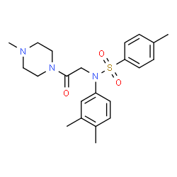 ChemSpider 2D Image | N-(3,4-Dimethylphenyl)-4-methyl-N-[2-(4-methyl-1-piperazinyl)-2-oxoethyl]benzenesulfonamide | C22H29N3O3S