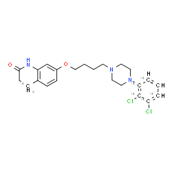 ChemSpider 2D Image | 7-(4-{4-[2,3-Dichloro(~14~C_6_)phenyl]-1-piperazinyl}butoxy)(4-~14~C)-3,4-dihydro-2(1H)-quinolinone | C1614C7H27Cl2N3O2