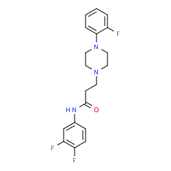 ChemSpider 2D Image | N-(3,4-Difluorophenyl)-3-[4-(2-fluorophenyl)-1-piperazinyl]propanamide | C19H20F3N3O