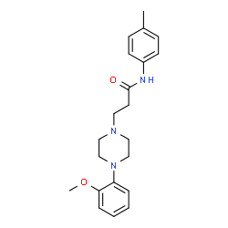 ChemSpider 2D Image | 3-[4-(2-Methoxyphenyl)-1-piperazinyl]-N-(4-methylphenyl)propanamide | C21H27N3O2