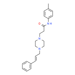 ChemSpider 2D Image | N-(4-Methylphenyl)-3-{4-[(2E)-3-phenyl-2-propen-1-yl]-1-piperazinyl}propanamide | C23H29N3O