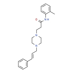 ChemSpider 2D Image | N-(2-Methylphenyl)-3-{4-[(2E)-3-phenyl-2-propen-1-yl]-1-piperazinyl}propanamide | C23H29N3O