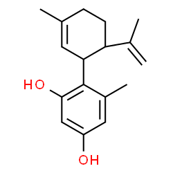ChemSpider 2D Image | 4-(6-Isopropenyl-3-methyl-2-cyclohexen-1-yl)-5-methyl-1,3-benzenediol | C17H22O2