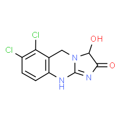 ChemSpider 2D Image | 6,7-Dichloro-3-hydroxy-5,10-dihydroimidazo[2,1-b]quinazolin-2(3H)-one | C10H7Cl2N3O2