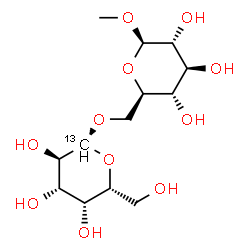 ChemSpider 2D Image | Methyl 6-O-beta-D-(1-~13~C)galactopyranosyl-beta-D-glucopyranoside | C1213CH24O11