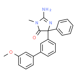 ChemSpider 2D Image | 2-Amino-5-(3'-methoxy-3-biphenylyl)-3-methyl-5-phenyl-3,5-dihydro-4H-imidazol-4-one | C23H21N3O2