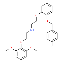 ChemSpider 2D Image | (2-(2-(4-chlorobenzyloxy)phenoxy)ethyl)-(2-(2,6-dimethoxyphenoxy)ethyl)amine | C25H28ClNO5