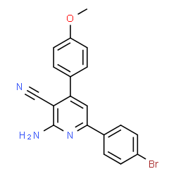 ChemSpider 2D Image | 2-Amino-6-(4-bromophenyl)-4-(4-methoxyphenyl)nicotinonitrile | C19H14BrN3O