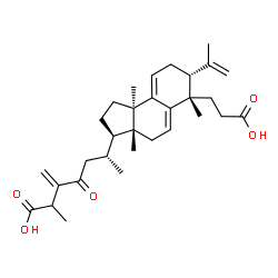 ChemSpider 2D Image | (6R)-6-[(3R,3aR,6S,7R,9bR)-6-(2-Carboxyethyl)-7-isopropenyl-3a,6,9b-trimethyl-2,3,3a,4,6,7,8,9b-octahydro-1H-cyclopenta[a]naphthalen-3-yl]-2-methyl-3-methylene-4-oxoheptanoic acid | C31H44O5