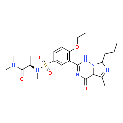 ChemSpider 2D Image | N~2~-{[4-Ethoxy-3-(5-methyl-4-oxo-7-propyl-1,4,4a,7-tetrahydroimidazo[5,1-f][1,2,4]triazin-2-yl)phenyl]sulfonyl}-N,N,N~2~-trimethyl-D-alaninamide | C23H34N6O5S